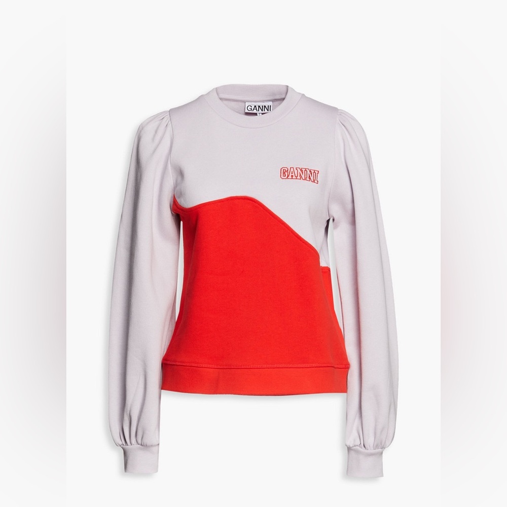 Ganni Bold Red and White Sweatshirt